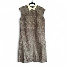 Vintage Collared Dress Women's Size M/L Caron Chicago Retro Twee Shift Maxi