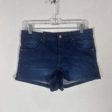 FOREVER 21 NEW Jean Shorts Womens 28 Dark Wash High Rise Cheeky 2" Inseam NWT