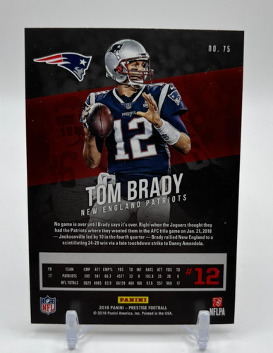 2018 Panini Prestige Tom Brady #75 - Afbeelding 2 van 2