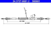 Seilzug Feststellbremse Hinten Links FüR Ford Transit Custom V362 Kasten