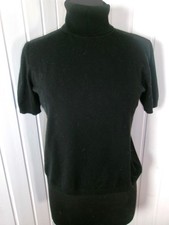 Pull laine noir Marina Rinaldi 38/40 Col roulé manches courtes Made in Italy