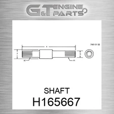 H165667 SHAFT fits JOHN DEERE (Surplus Open Box)
