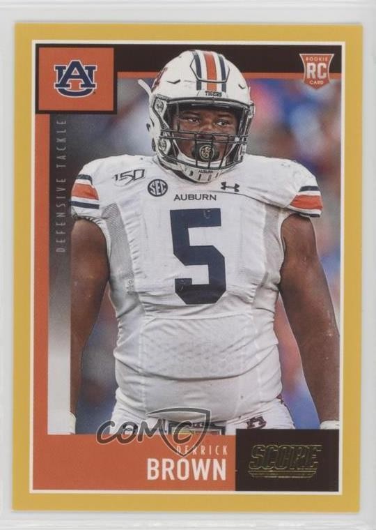 2020 Score Rookies Gold Derrick Brown #341 fm0