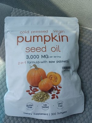 Pumpkin Seed Oil 3000mg with Saw Palmetto 180 Softgels Exp: 03/2028