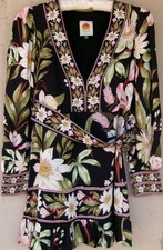 Farm Rio Black Surreal Flowers Long Sleeve Mini Dress Small