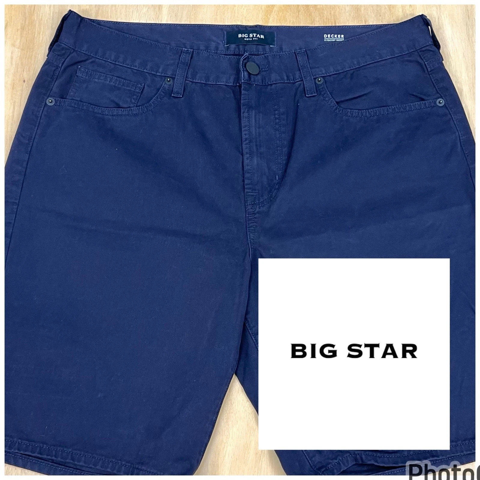 Big Star Decker 5 Pocket Shorts Mens 35x9 Cotton Navy Chino Golf Relaxed Fit