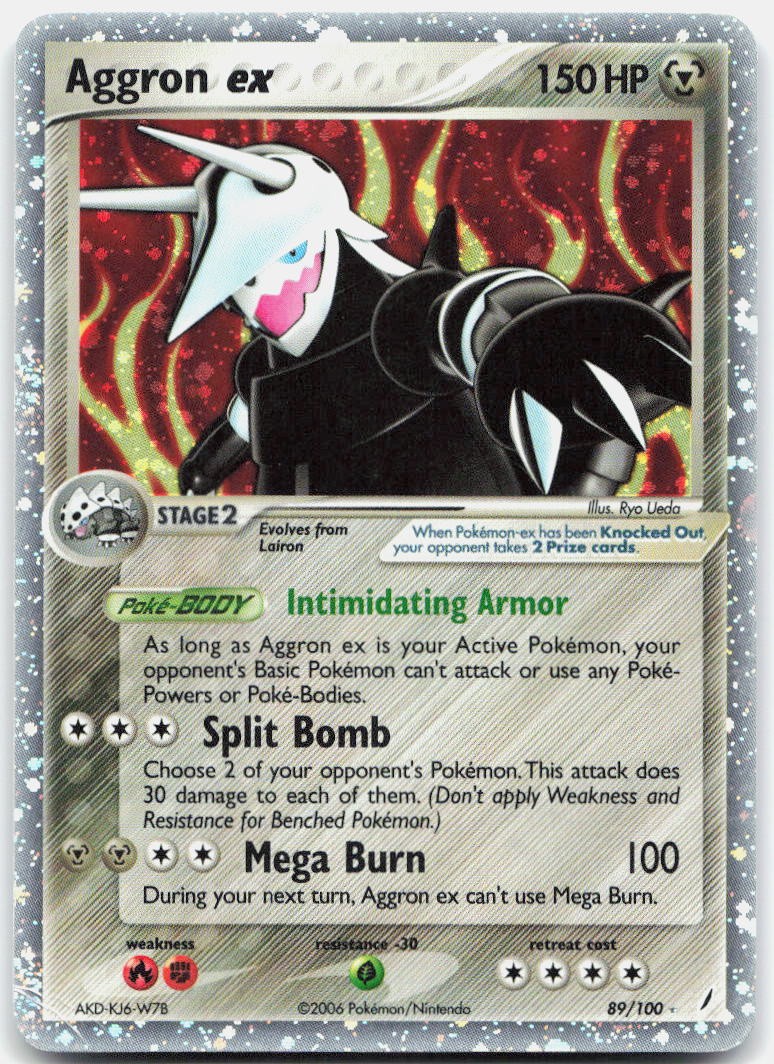 Aggron ex 89/100 Holo EX Rare Crystal Guardians Pokemon Near Mint