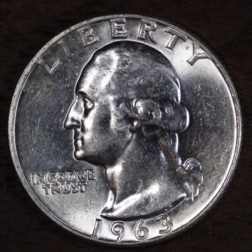 1963 D • Washington Quarter 25C - SUPERB BU+++ MINT-STATE - 90% Silver USA #17