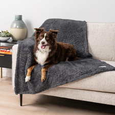 Fluffy Waterproof Dog Blanket for Couch and Bed, Reversible Sherpa Pet Throw, Pe
