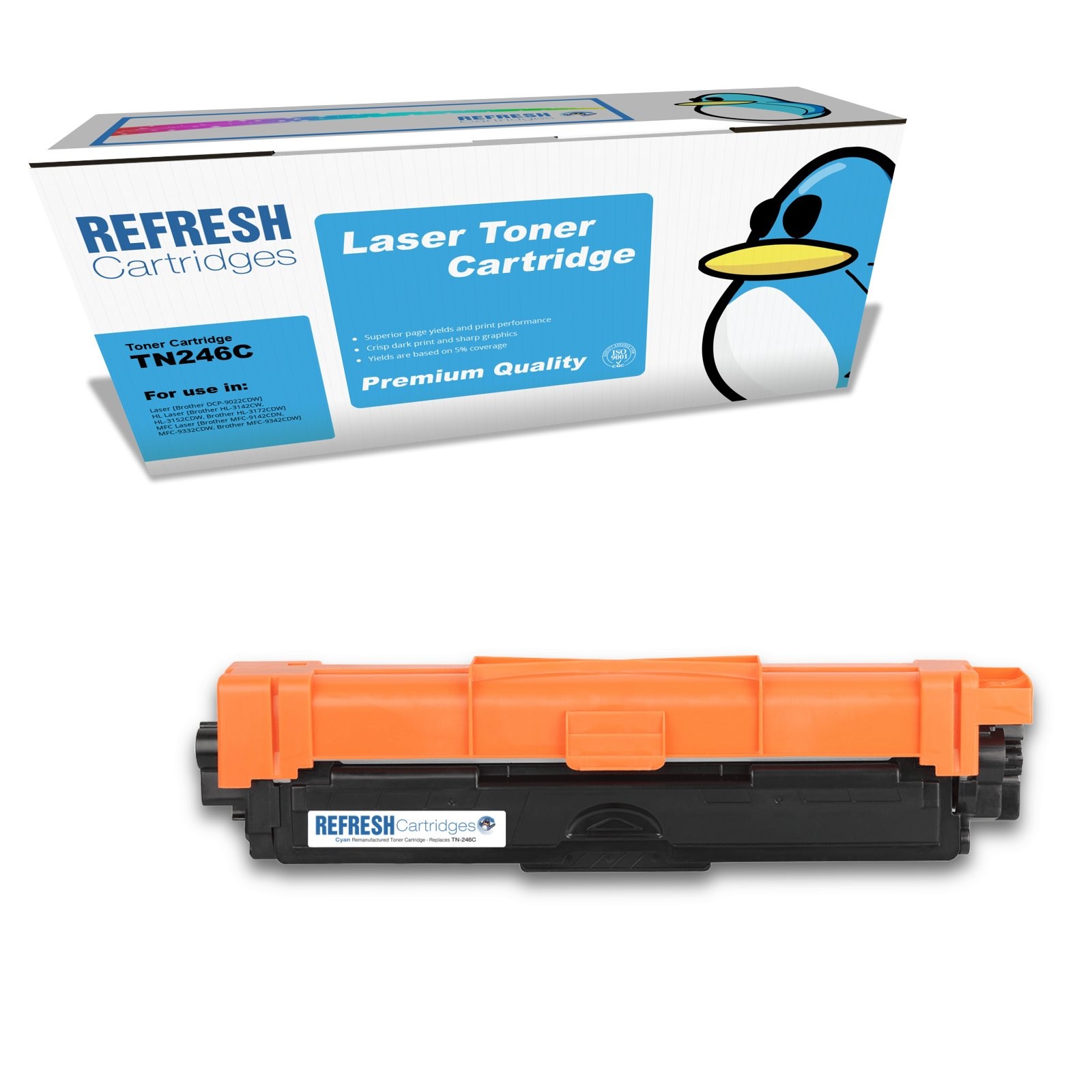 Refresh Cartridges Cyan TN-246C Toner Compatible With Brother Printers