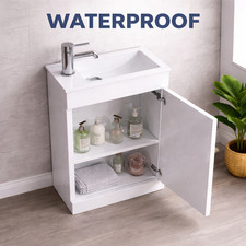 400mm Waterproof Cloakroom Vanity Unit Basin Tap Options Inc Waste