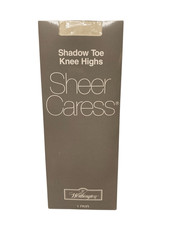 Worthington Sheer Caress Knee Highs Bone Queen Shadow Toe Hosiery New Everyday