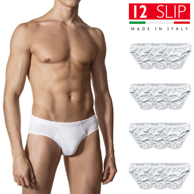 12-teiliges Set Herren Slips Made In Italy Unterhose 100% Baumwolle Unterwäsche Unterhose VEQUE