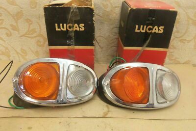 ZWEI NOS ORIGINAL LUCAS L655/6 AUSTIN MORRIS J4 VAN 1960-74 FRONT SIGNALLAMPEN