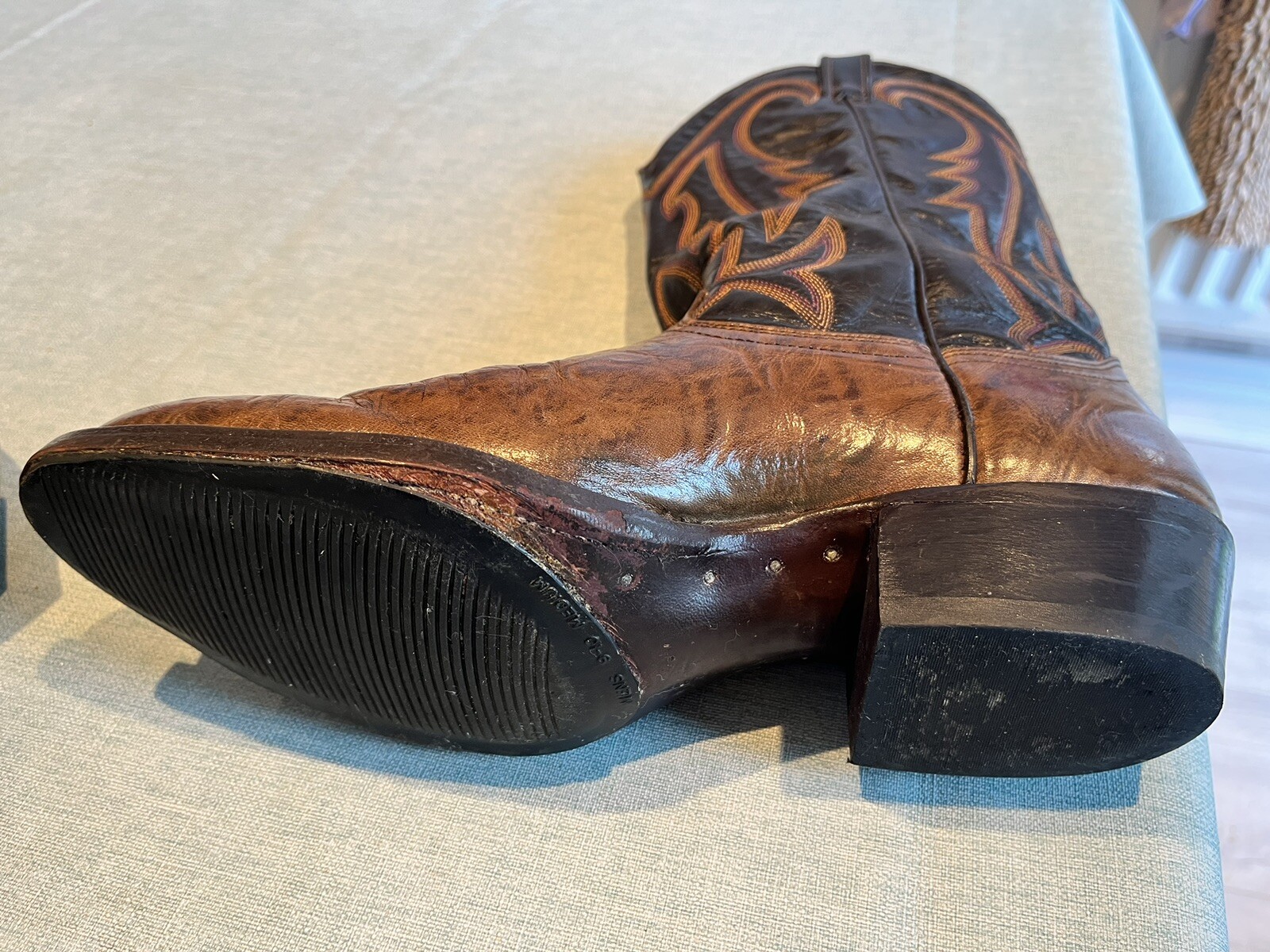 Men's Wrangler Brown Cowboy Boots UK Size 8 eBay