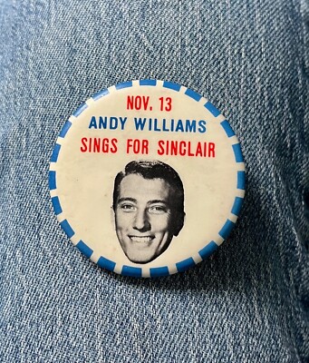 Scarce Nov. 13th, 1959 Andy Williams Sings For Sinclair 2'' Cello See Remarks