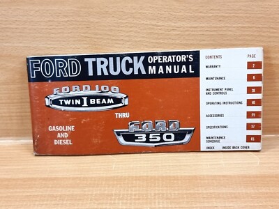 FORD TRUCK 100 / 350 BEDIENUNGSANLEITUNG - HANDBUCH - ORIGINAL - VINTAGE - USA