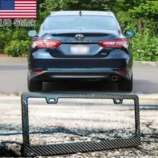 12.5''x6.5'' Carbon Fiber Pattern License Plate Frame Cover For Toyota Camry Etc