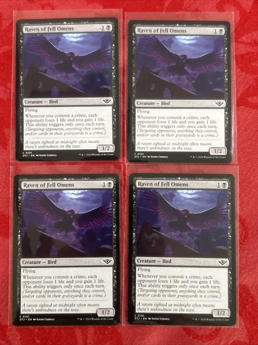 4x MTG - Raven of Fell Omens - Outlaws of Thunder Junction NM x4