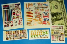 HO SLOT CAR Assorted CUT & PEEL STICKERS STRIPES FLAMES GIRLS BP  CLEAR BACKED