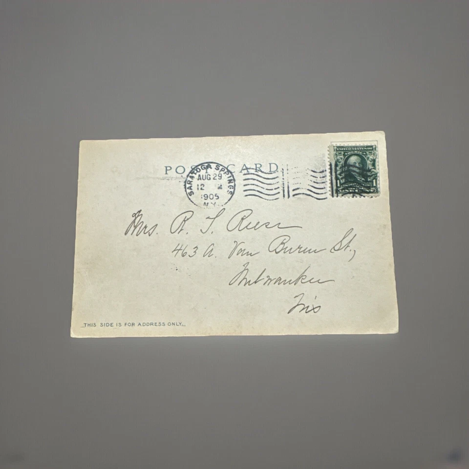 Postal del circuito de carreras de Saratoga Springs Nueva York, clip para dinero, ropa, cepillo Foto 3 de 4