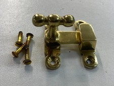 POLISHED BRASS SHOWCASE FASTENER cabinet cupboard door catch latch with screws