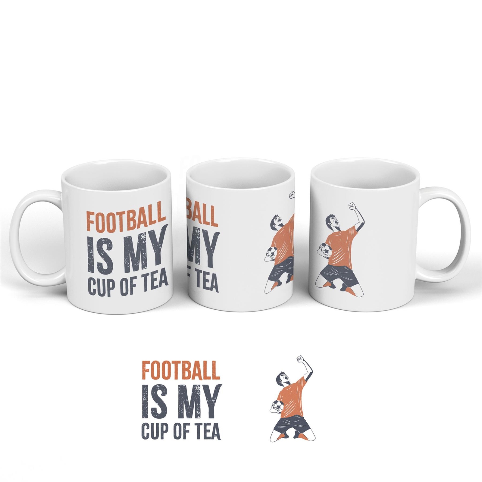 Football Is My Cup Of Tea Humorous Hobby Typography Ceramic Classic Mug