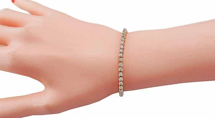 PULSERA TENIS DIAMANTE ORO ROSA 14K ORIGINAL 1,47 Cts - Nueva Con Etiqueta Foto 2 de 4