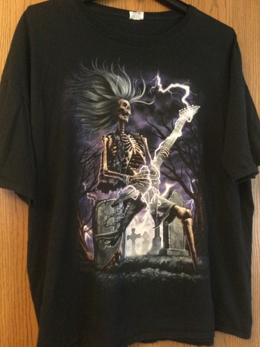 skeleton playing guitar t shirt
