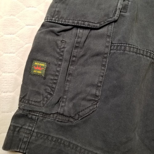VTG Jnco Jeans Black Cargo Shorts Men's Sz 38 Dragon Embroidery Cotton Grunge - Picture 2 of 13