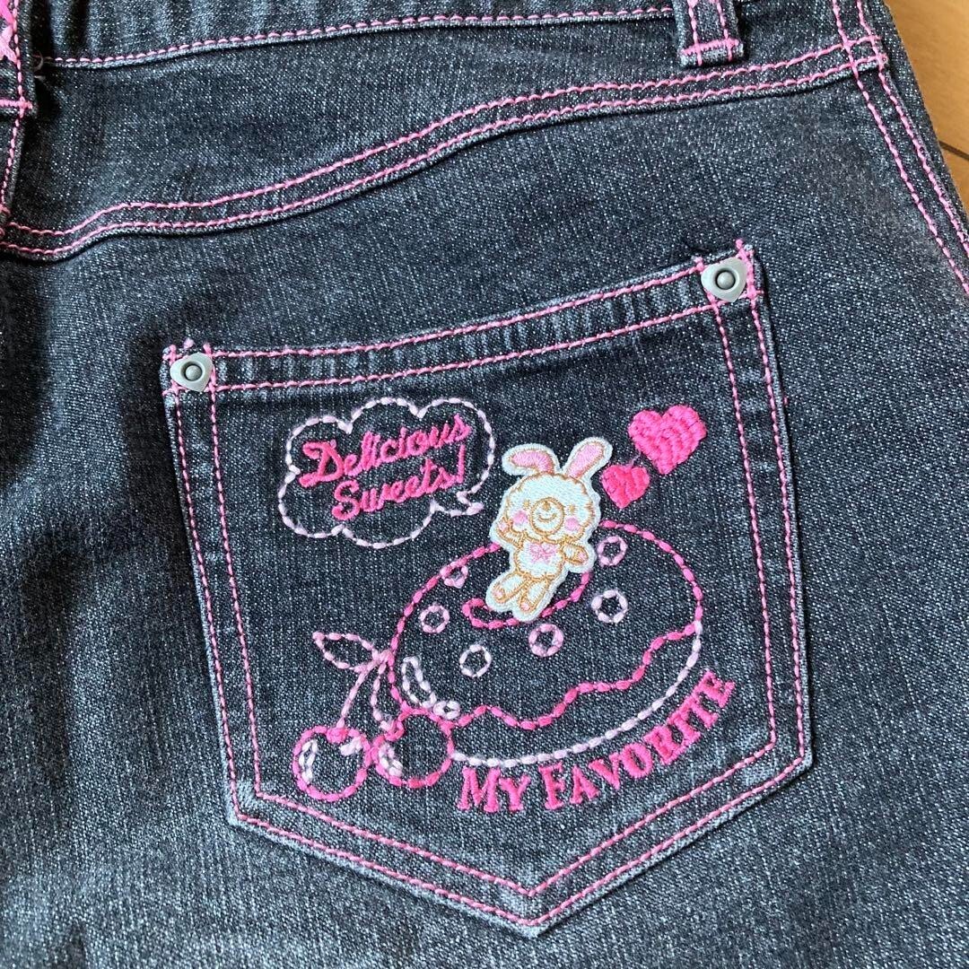 Mezzo Piano m424 Kids Denim Pants Retro Embroidered Cute
