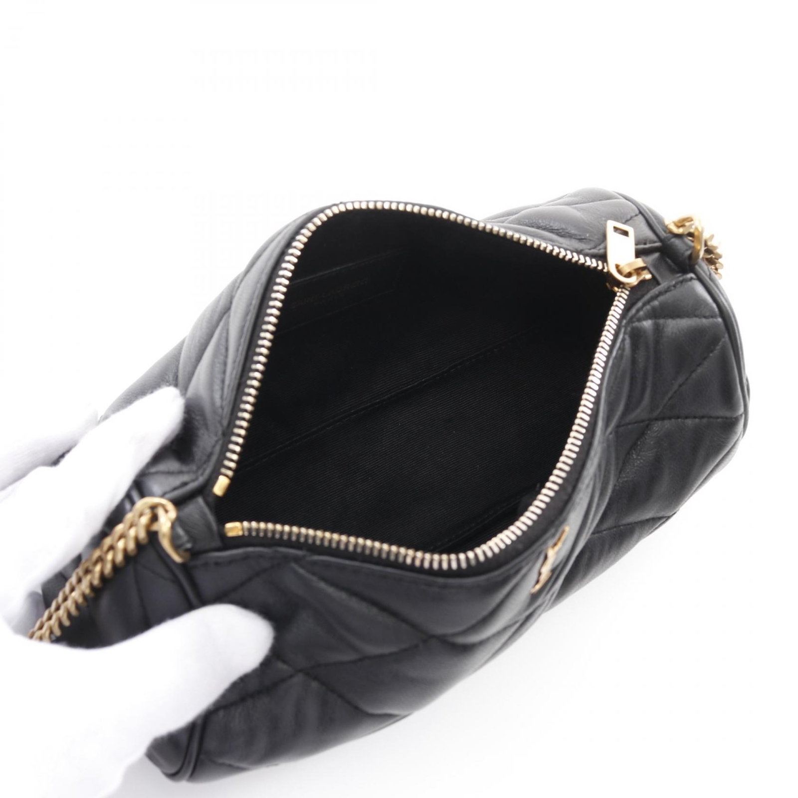 Borsa a tracolla YVES SAINT LAURENT catena 699703 pelle nera usata