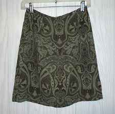 Old Navy Skirt - A-line - Brown Paisley- Above Knee Women's 4 - Lined VTG EUC