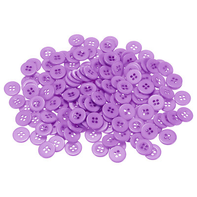 160pcs Resin Sewing Buttons 5/8'' Round Flat 4-Hole Craft Buttons, Light Purple