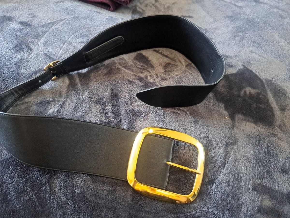 Suzi Roher size small black wide belt Suzi Roher Belt - Etsy main image 4