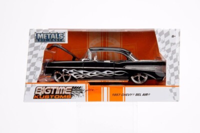 JADA BIGTIME KUSTOMS BTK 1957 CHEVY BEL AIR BLACK / FLAME 1:24