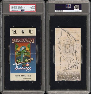 1977 FRED BILETNIKOFF SIGNED SUPERBOWL XI TICKET STUB RAIDERS