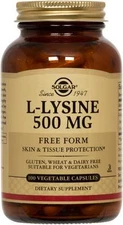L-Lysine 500mg 100 Vegetable Capsules