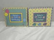 Baby's First Photo Frame Birthday and Easter Card Stock Lot of 2 Pastel