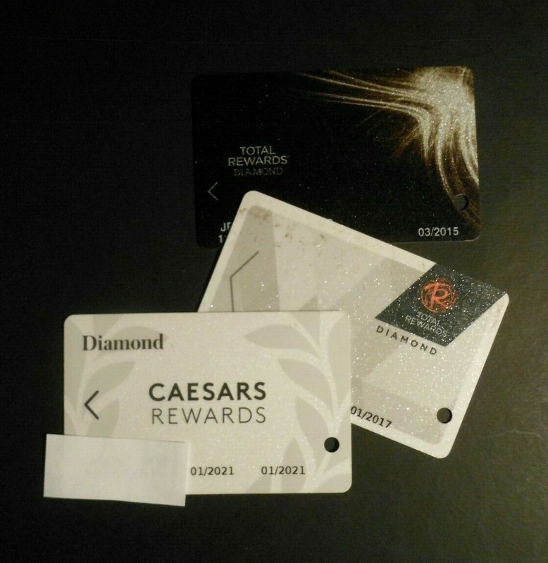 (3) CASINO PLAYERS DIAMOND SLOT CARDS HARRAH'S TOTAL REWARDS LAKE TAHOE, NEVADA