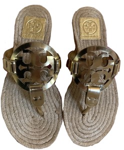 tory burch miller espadrille sandal metallic leather