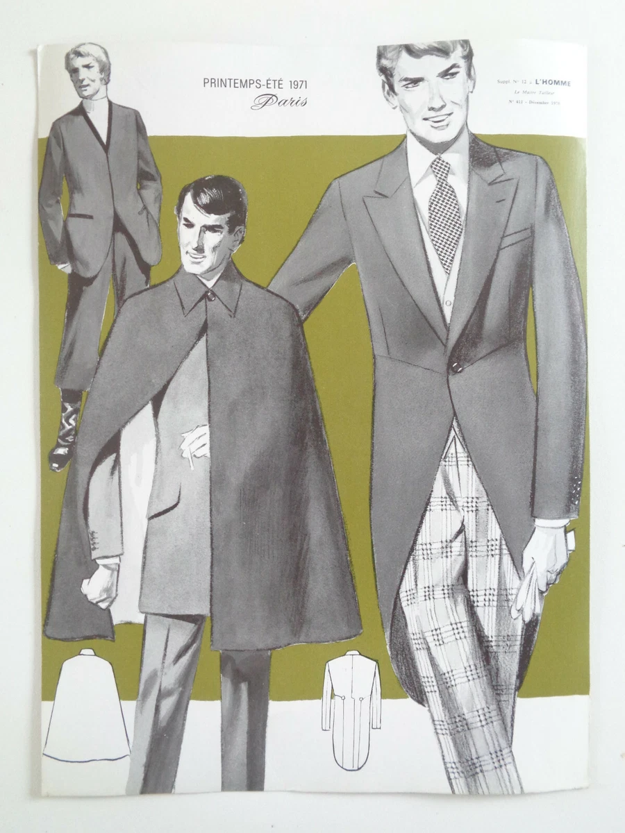 GRANDE PLANCHE ANCIENNE MODE Homme 1970 Paris Vetement Look Fashion Vintage eBay