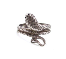 Vintage Sterling Silver SNAKE Serpent Ring textured size 7.5
