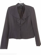 Rafaella Gray Ruffled Blazer Size 4