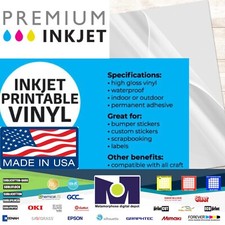 Clear Sticker Paper for Inkjet Printer 20 pk Waterproof Printable Vinyl A4