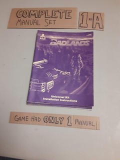 Original Arcade Manual: BADLANDS - ATARI - 1989 -  FREE SHIPPING