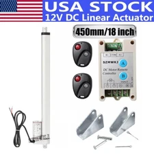 Heavy Duty DC12V 18" Stroke 330lbs Linear Actuator W/ Remote Control W/ Brackets