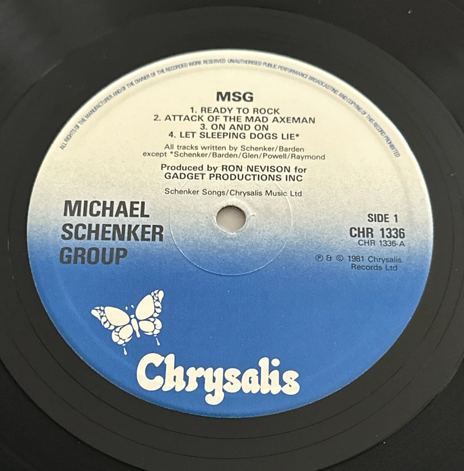 The Michael Schenker Group MSG  Vinyl LP Chrysalis CHR 1336 1981 Embossed EX/EX Foto 3 de 4