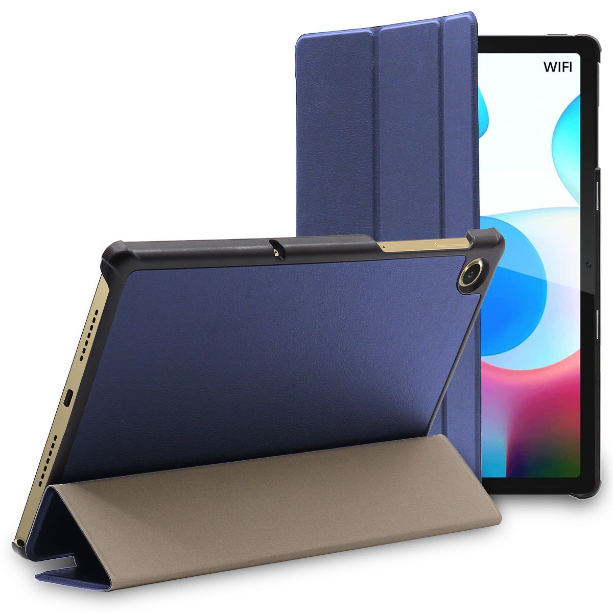Coque Realme Pad 10.4 smartcover mince bleu foncé contre les rayures de l'écran