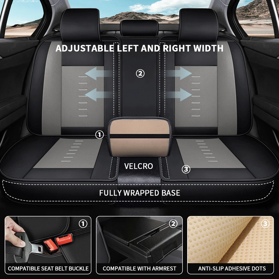 Car 5-Seat Covers Full Set Faux Leather Protector Pad For Volvo S40 2004-2011 Foto 2 de 4